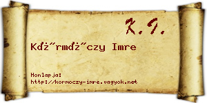 Körmöczy Imre névjegykártya