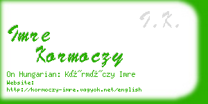 imre kormoczy business card